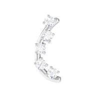Minimalist Round Diamond Curved Helix Earring