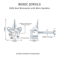 Cute Moissanite Unicorn Helix Earring for Women