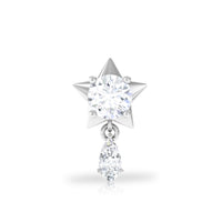 Unique Moissanite Star Drop Earring for Cartilage Piercing