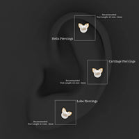 Cute Freshwater Pearl and Diamond Cat Cartilage Earring