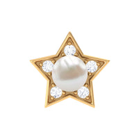 Unique Freshwater Pearl Star Helix Earring with Diamond