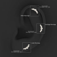 Round Freshwater Pearl Crawler Earring for Women