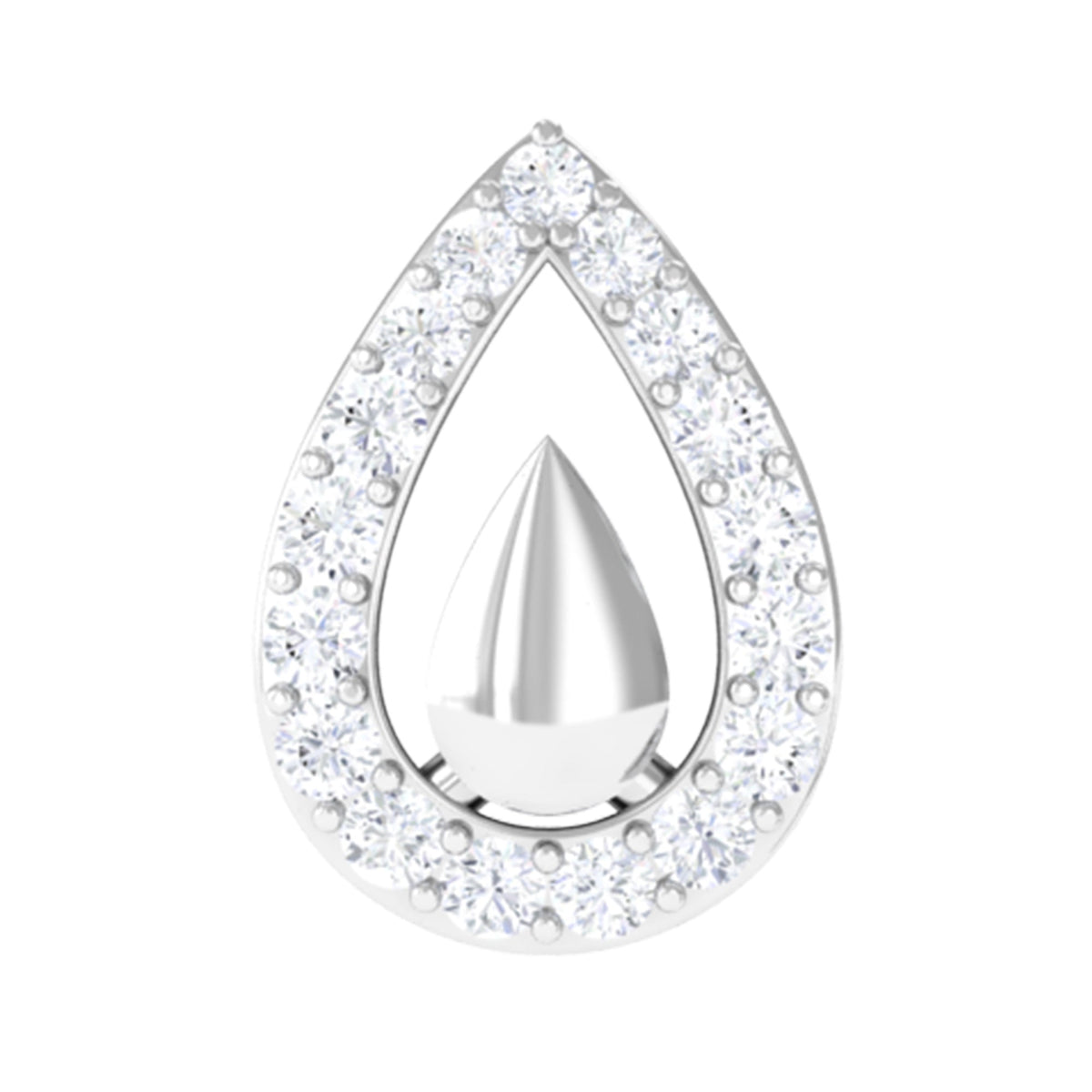 Certified Real Diamond Teardrop Helix Earring
