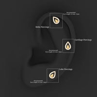 Certified Real Diamond Teardrop Helix Earring
