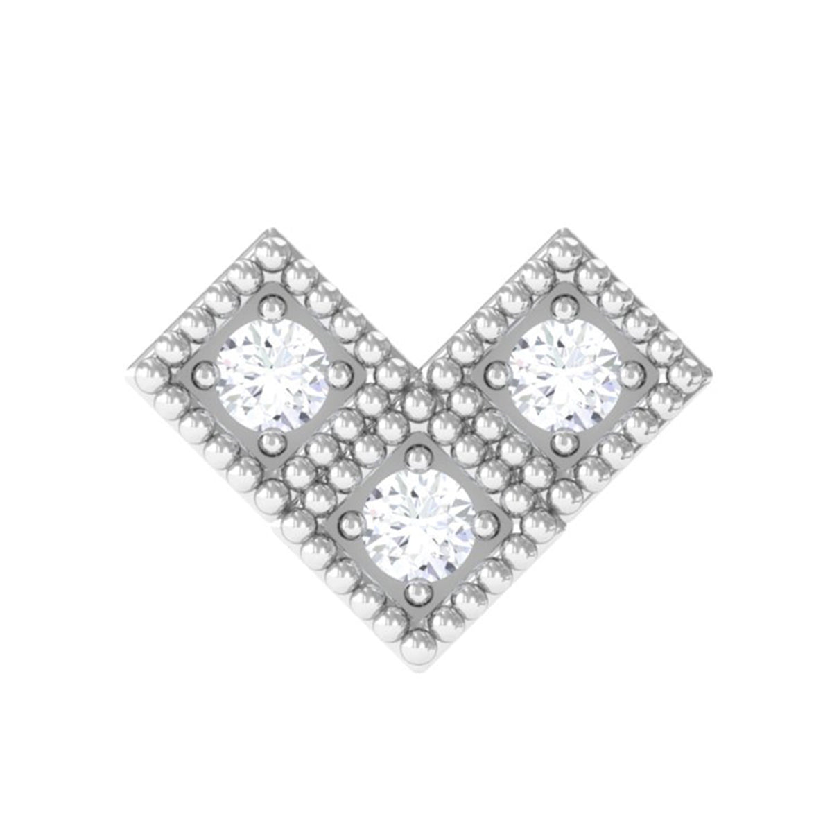 Round Diamond V Shape Earring for Helix Earring