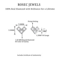 Round Diamond V Shape Earring for Helix Earring