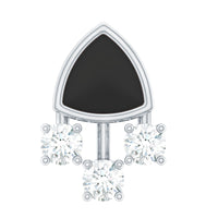 Genuine Diamond and Black Enamel Unique Tragus Earring