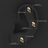 Real Diamond Music Note Earring for Cartilage Piercing