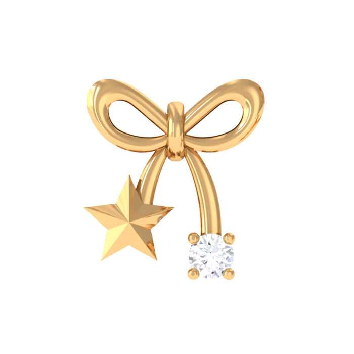 Natural diamond star cartilage earring by Rosec Jewels, body jewelry featuring a sparkling star-shaped design with diamonds.
