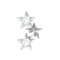 Genuine Round Diamond Three Star Cartilage Earring