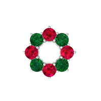 Lab Created Ruby and Created Emerald Wreath Helix Earring