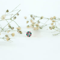 Lab Created Ruby and Created Emerald Wreath Helix Earring