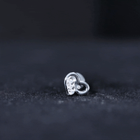 Real Diamond Cute Heart Earring for Helix Piercing