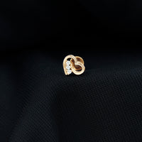 Real Diamond Cute Heart Earring for Helix Piercing