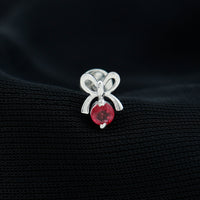 Red Ruby Cute Christmas Bow Cartilage Earring