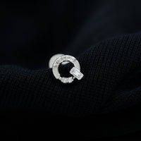 Baguette and Round Moissanite Open Circle Cartilage Earring
