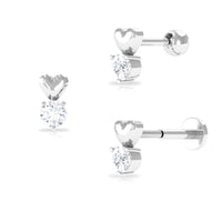 Round Moissanite Heart Tragus Earring