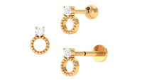 Round Diamond Beaded Circle Tragus Earring