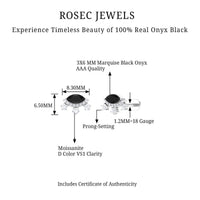 Genuine Black Onyx Gothic Cartilage Earring with Diamond