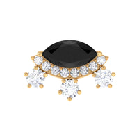 Genuine Black Onyx Gothic Cartilage Earring with Diamond