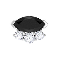Marquise Black Onyx Helix Earring with Lab Grown Diamonds