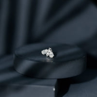 Pear Cut Moissanite Bee Earring for Cartilage Piercing