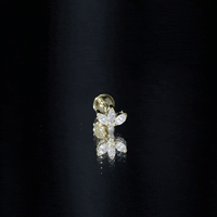 Marquise Diamond Lotus Earring for Cartilage Piercing