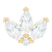 Marquise Diamond Lotus Earring for Cartilage Piercing