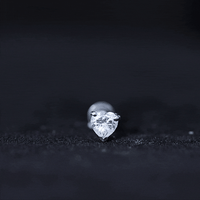 Solitaire Diamond Heart Earring with Flat Back