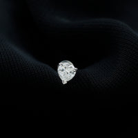 Solitaire Diamond Heart Earring with Flat Back