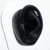 Baguette Diamond Cartilage Earring with Flat Back