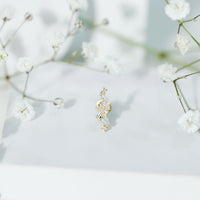 Baguette Diamond Cartilage Earring with Flat Back