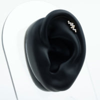 Baguette Diamond Cartilage Earring with Flat Back