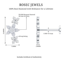 Cartilage Flower Crawler Earring with Diamond