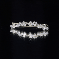 Yellow diamond cluster climber earring for helix piercing, Rosec Jewels body jewelry with sparkling gemstone design.