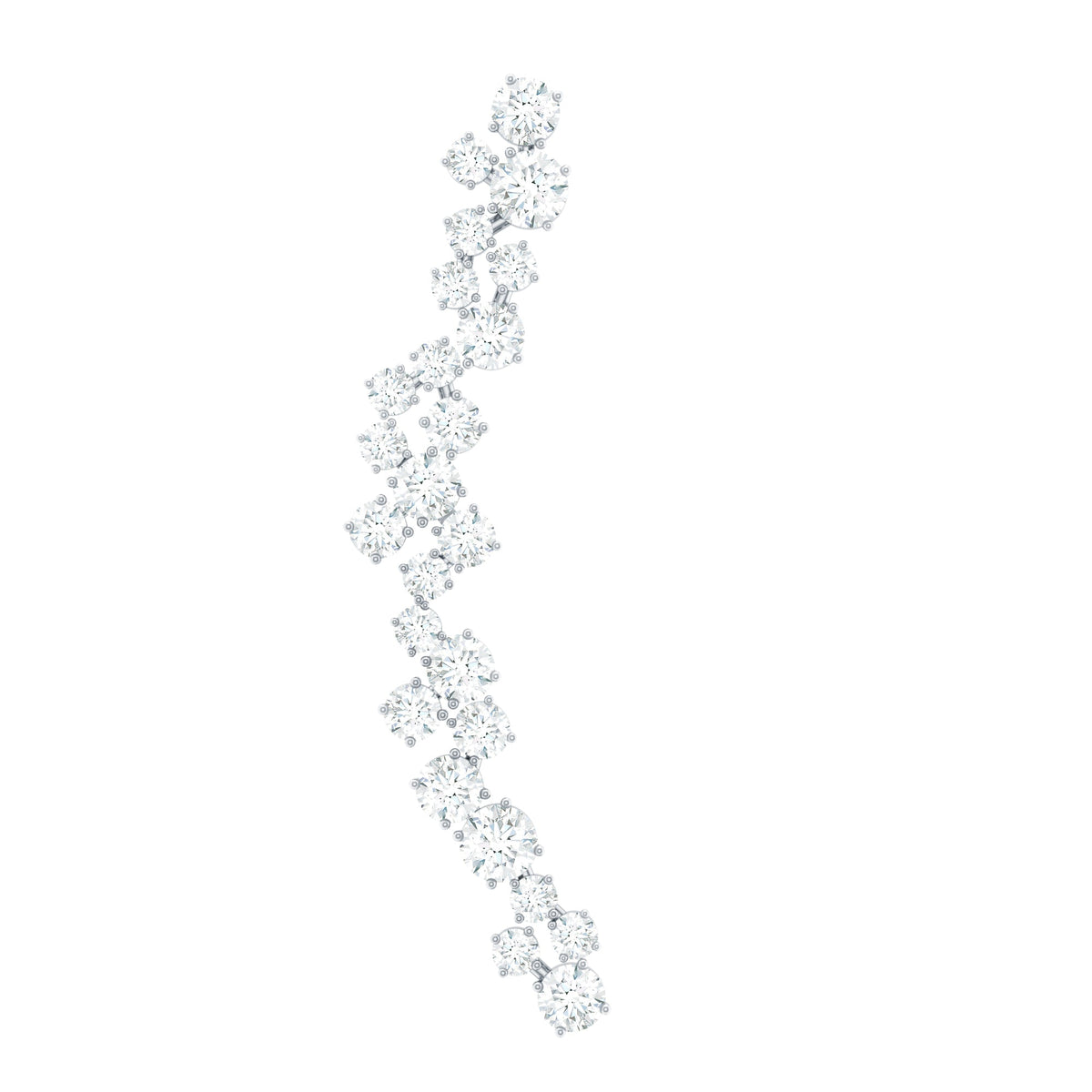 Diamond cluster climber earring for helix piercing by Rosec Jewels, featuring sparkling diamond accents in a stylish body jewelry design.