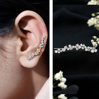 Diamond cluster climber earring for helix piercing by Rosec Jewels, featuring sparkling diamond accents on body jewelry.