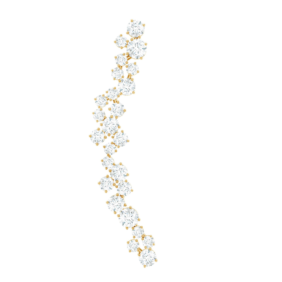 Rosec Jewels diamond cluster climber earring for helix piercing, body jewelry with sparkling diamond details.