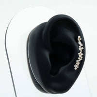 Rosec Jewels diamond cluster climber earring for helix piercing, featuring sparkling diamond accents in elegant body jewelry design.