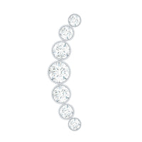 Graduated Diamond Crawler Helix Earring in Bezel Set