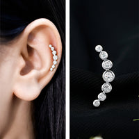 Graduated Diamond Crawler Helix Earring in Bezel Set