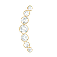 Graduated Diamond Crawler Helix Earring in Bezel Set