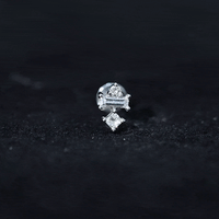 Genuine Diamond Three Stone Earring for Tragus Piercing