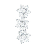 Diamond Three Flower Crawler Earring for Helix Piercing