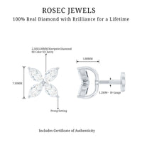 Marquise Four Petal Flower Cartilage Earring
