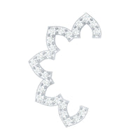 Certified Diamond Curved Floral Earring for Cartilage Piercing
