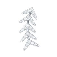 Minimalist Diamond Leaf Crawler Earring for Helix Piercing