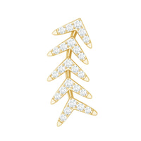 Minimalist Diamond Leaf Crawler Earring for Helix Piercing
