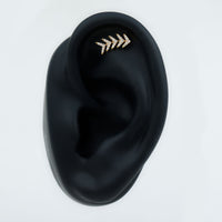 Minimalist Diamond Leaf Crawler Earring for Helix Piercing