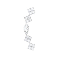 Elegant Diamond Ear Crawler Earring for Helix Piercing